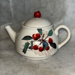 Charming Bing Cherry Design Ceramic Teapot